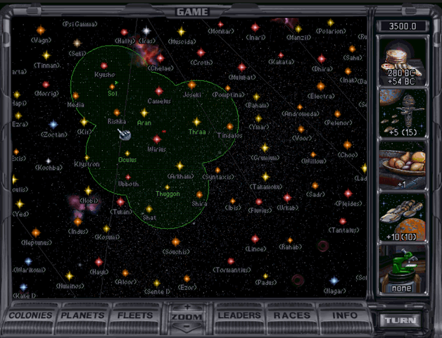 Influence overlay on the galaxy map