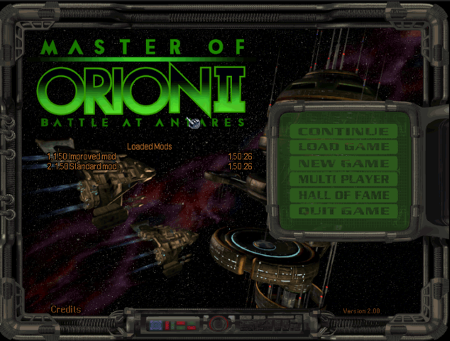Main menu showing two enabled mods